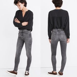 Madewell 10" High-Rise Skinny Jeans in Oakwood Wash 32 Tall Acid Washed Gray